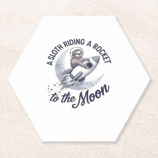 Schattige Luiaard Astronaut Riding Kartonnen Onderzetters (Voorkant)