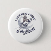 Schattige Luiaard Astronaut Riding Ronde Button 5,7 Cm (Voorkant)