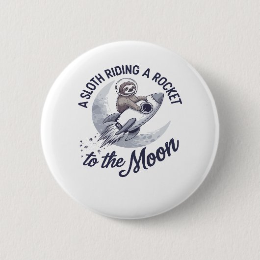 Schattige Luiaard Astronaut Riding Ronde Button 5,7 Cm (Voorkant)