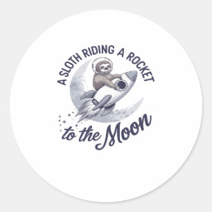 Schattige Luiaard Astronaut Riding Ronde Sticker