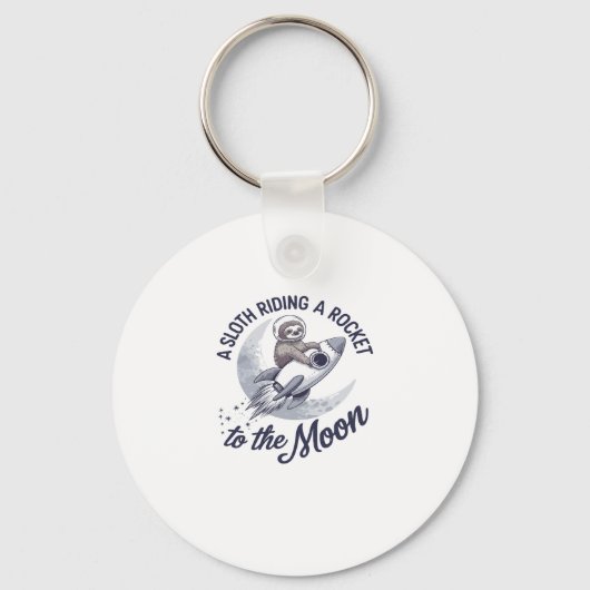 Schattige Luiaard Astronaut Riding Sleutelhanger (Voorkant)