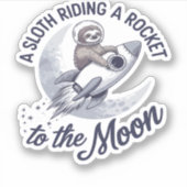 Schattige Luiaard Astronaut Riding Sticker (Voorkant)