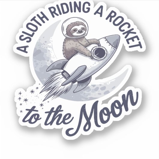 Schattige Luiaard Astronaut Riding Sticker (Voorkant)