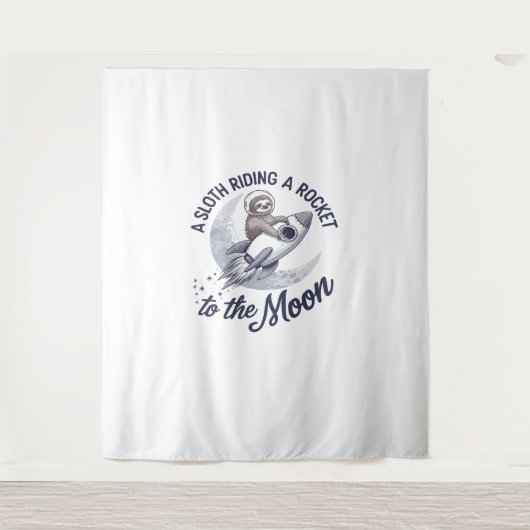 Schattige Luiaard Astronaut Riding Wandkleed (Voorkant)