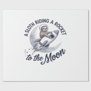 Schattige Luiaard Astronaut Rijdt Cadeaupapier