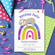 Schattige Luiaard Boho Regenboog Eenvoudige Modern