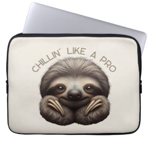 Schattige luiaard chilt als een pro laptop sleeve