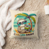 Schattige luiaard Cool Like Daddy onder palmboom Kussen (Deken)