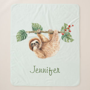 Schattige luiaard die ondersteboven hangt in water sherpa deken