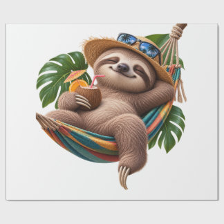 Schattige luiaard die ontspant in een hangmat – Tr Cadeaupapier