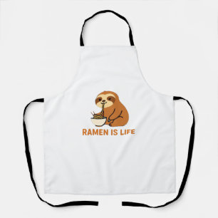 Schattige luiaard die Ramen eet � Grappig ontwerp Schort