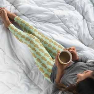 Schattige Luiaard Dier Yoga Lotushouding Bleekgroe Leggings
