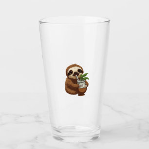 Schattige luiaard drinkt Yerba Mate � Schattig Kaw Glas