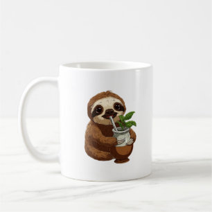 Schattige luiaard drinkt Yerba Mate � Schattig Kaw Koffiemok