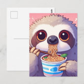 Schattige luiaard eten Ramen Briefkaart (Voorkant / Achterkant)