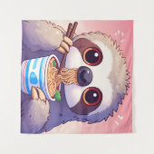 Schattige luiaard eten Ramen Wandkleed (Voorkant (horizontaal))
