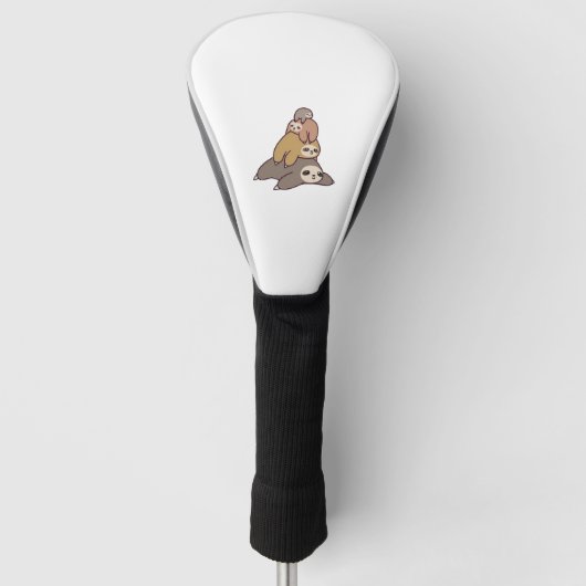Schattige luiaard familie Cartoon Golfheadcover (Voorkant)