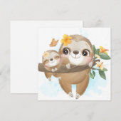 Schattige luiaard feestdagenkaart (Voorkant / Achterkant)