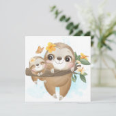 Schattige luiaard feestdagenkaart (Staand voorkant)