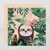 Schattige luiaard feestdagenkaart (Voorkant / Achterkant)