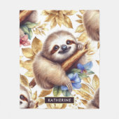  Schattige luiaard Fleece Deken (Voorkant)