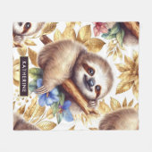  Schattige luiaard Fleece Deken (Voorkant (Horizontaal))