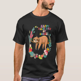 Schattige Luiaard Gelukkige Eerste Dag Op School B T-shirt