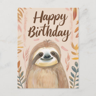 Schattige luiaard Gelukkige verjaardag Briefkaart