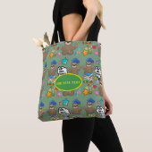Schattige Luiaard Groene Patroon Grappige Doe Het  Tote Bag (Dichtbij)