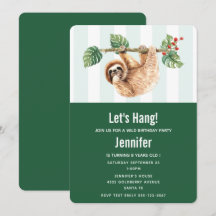 Schattige luiaard hangend ondersteboven waterverf 