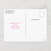 Schattige luiaard in een roze cabrio Valentijnsdag Feestdagenkaart (Achterkant)