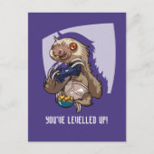 Schattige luiaard, je bent een level gestegen! Gam Briefkaart (Voorkant)