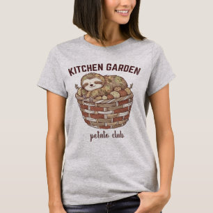 Schattige Luiaard Keuken Tuin Aardappel Club Grapp T-shirt