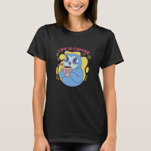 Schattige Luiaard Koffie Drinken Luiaard Drink Kof T-shirt