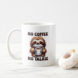 Schattige luiaard koffiepraat woordkunst koffiemok