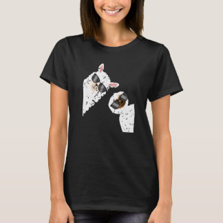 Schattige Luiaard Lama Verbergt Grappig Dier Huisd T-shirt