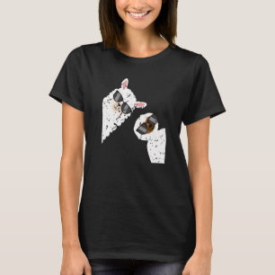 Schattige Luiaard Lama Verbergt Grappig Dier Huisd T-shirt