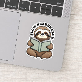 Schattige luiaard leesboek sticker