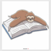 Schattige luiaard leesboek sticker (Vel)