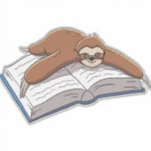 Schattige luiaard leesboek sticker (Voorkant)
