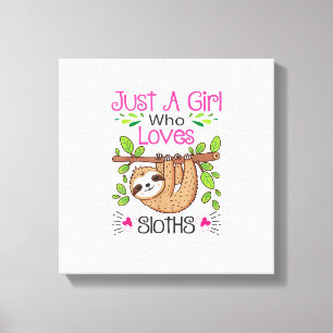 Schattige Luiaard Liefhebber Vrouwen Meisjes Gewoo Canvas Afdruk
