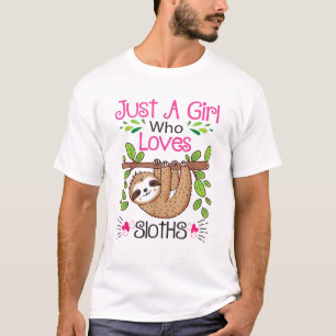 Schattige Luiaard Liefhebber Vrouwen Meisjes Gewoo T-shirt