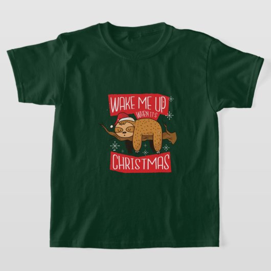 Schattige luiaard maak me wakker als het Kerstmis T-shirt (Laagn)