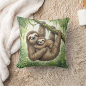 Schattige luiaard mama en baby jungle dieren  kussen (Deken)