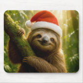 Schattige luiaard met een kerstmuts muismat (Voorkant)