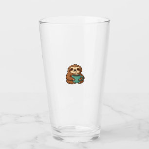 Schattige luiaard met koffiemok � Cozy ontspannen  Glas