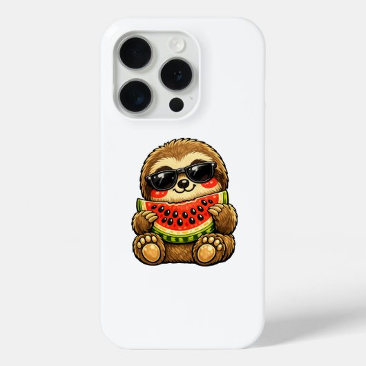 Schattige luiaard met watermeloen Case-Mate iPhone case (Achterkant)