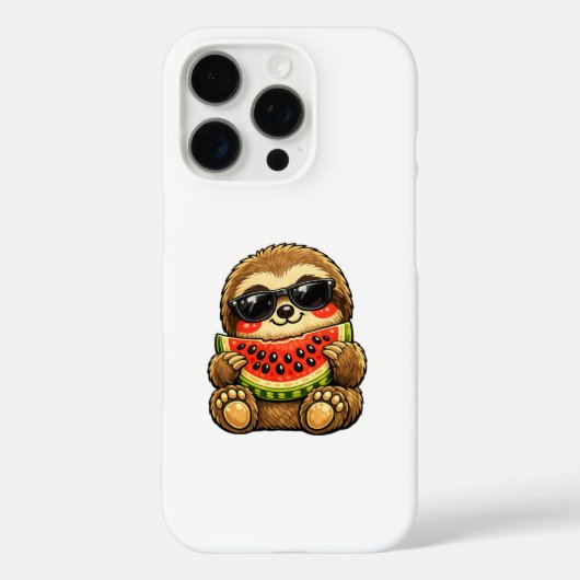 Schattige luiaard met watermeloen Case-Mate iPhone case (Achterkant)