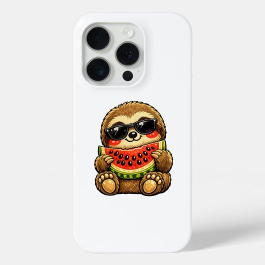 Schattige luiaard met watermeloen Case-Mate iPhone case (Achterkant)