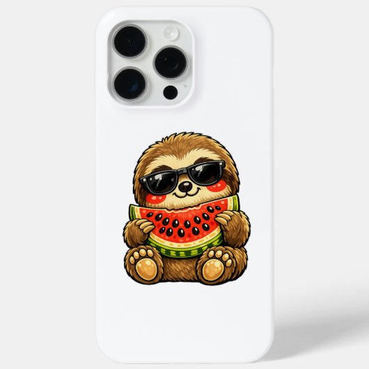 Schattige luiaard met watermeloen Case-Mate iPhone case (Achterkant)